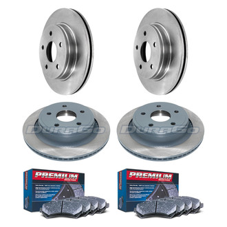 DuraGo® - Premium™ Plain Front and Rear Brake Kit with Semi-Metallic Pads