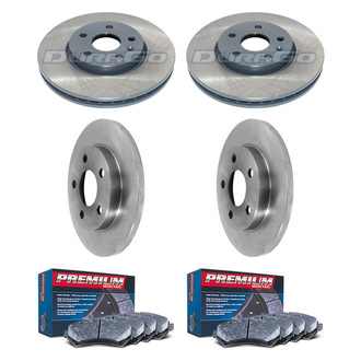 DuraGo® - Premium™ Plain Front and Rear Brake Kit with Semi-Metallic Pads