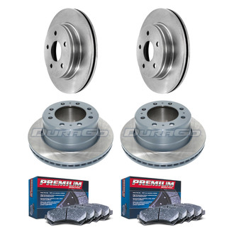 DuraGo® - Premium™ Plain Front and Rear Brake Kit with Semi-Metallic Pads