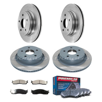 DuraGo® - Premium™ Plain Front and Rear Brake Kit with Semi-Metallic Pads