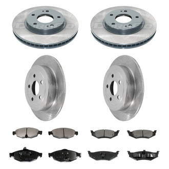 DuraGo® - Premium™ Plain Front and Rear Brake Kit with Semi-Metallic Pads