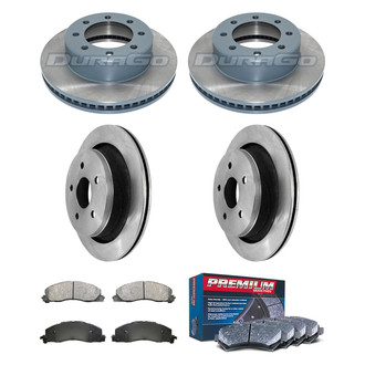 DuraGo® - Premium™ Plain Front and Rear Brake Kit with Semi-Metallic Pads