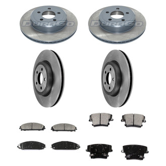 DuraGo® - Premium™ Plain Front and Rear Brake Kit with Semi-Metallic Pads
