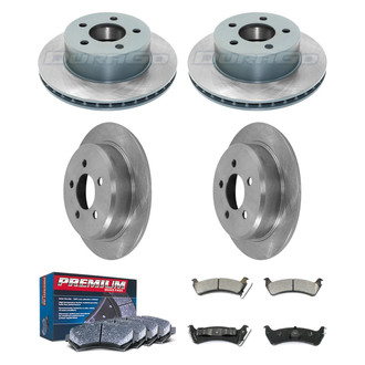 DuraGo® - Premium™ Plain Front and Rear Brake Kit with Semi-Metallic Pads