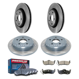 DuraGo® - Premium™ Plain Front and Rear Brake Kit with Semi-Metallic Pads