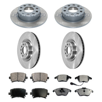 DuraGo® - Premium™ Plain Front and Rear Brake Kit with Semi-Metallic Pads
