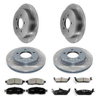DuraGo® - Premium™ Plain Front and Rear Brake Kit with Semi-Metallic Pads