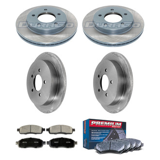 DuraGo® - Premium™ Plain Front and Rear Brake Kit with Semi-Metallic Pads
