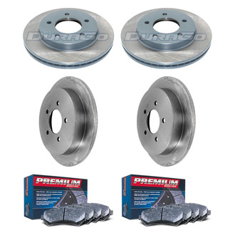 DuraGo® - Premium™ Plain Front and Rear Brake Kit with Semi-Metallic Pads