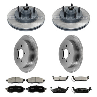 DuraGo® - Premium™ Plain Front and Rear Brake Kit with Semi-Metallic Pads