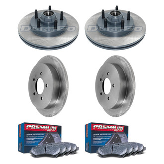 DuraGo® - Premium 1-Piece Plain Brake Kit with Semi-Metallic Brake Pads
