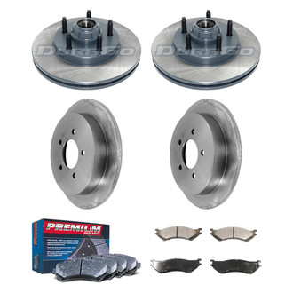 DuraGo® - Premium™ Plain Front and Rear Brake Kit with Semi-Metallic Pads