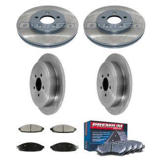 DuraGo® - Premium™ Plain Front and Rear Brake Kit with Semi-Metallic Pads