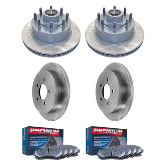DuraGo® - Premium™ Plain Front and Rear Brake Kit with Semi-Metallic Pads