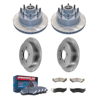 DuraGo® - Premium™ Plain Front and Rear Brake Kit with Semi-Metallic Pads