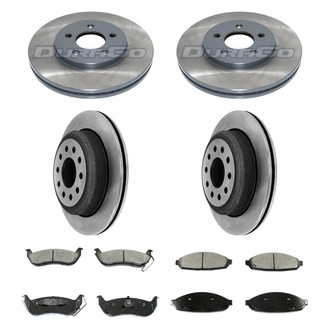 DuraGo® - Premium™ Plain Front and Rear Brake Kit with Semi-Metallic Pads