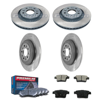 DuraGo® - Premium™ Plain Front and Rear Brake Kit with Semi-Metallic Pads
