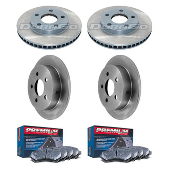 DuraGo® - Premium™ Plain Front and Rear Brake Kit with Semi-Metallic Pads
