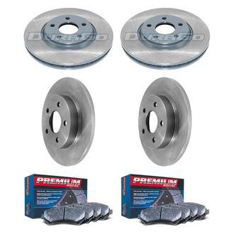 DuraGo® - Premium™ Plain Front and Rear Brake Kit with Semi-Metallic Pads
