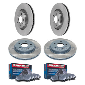 DuraGo® - Premium™ Plain Front and Rear Brake Kit with Semi-Metallic Pads