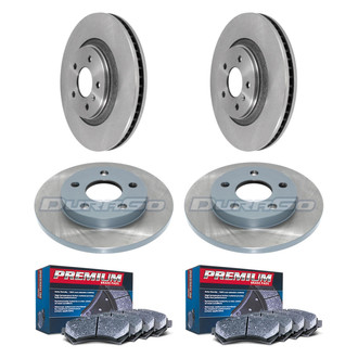 DuraGo® - Premium™ Plain Front and Rear Brake Kit with Semi-Metallic Pads