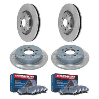 DuraGo® - Premium™ Plain Front and Rear Brake Kit with Semi-Metallic Pads