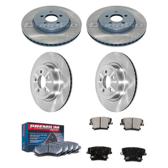 DuraGo® - Premium™ Plain Front and Rear Brake Kit with Semi-Metallic Pads