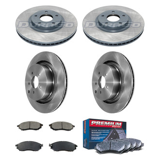 DuraGo® - Premium™ Plain Front and Rear Brake Kit with Semi-Metallic Pads