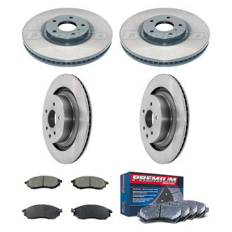 DuraGo® - Premium™ Plain Front and Rear Brake Kit with Semi-Metallic Pads