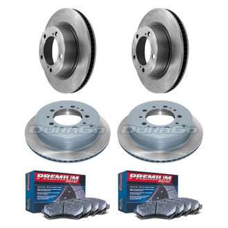 DuraGo® - Premium™ Plain Front and Rear Brake Kit with Semi-Metallic Pads