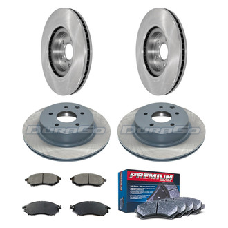 DuraGo® - Premium™ Plain Front and Rear Brake Kit with Semi-Metallic Pads
