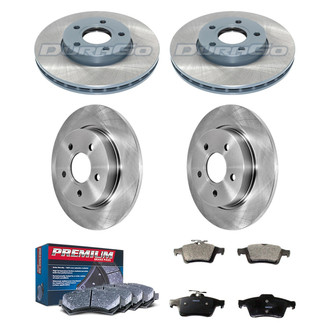 DuraGo® - Premium™ Plain Front and Rear Brake Kit with Semi-Metallic Pads