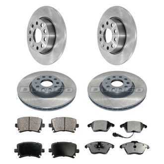 DuraGo® - Premium™ Plain Front and Rear Brake Kit with Semi-Metallic Pads