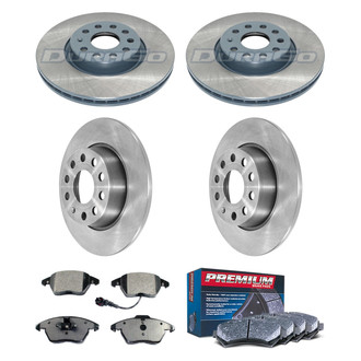 DuraGo® - Premium™ Plain Front and Rear Brake Kit with Semi-Metallic Pads