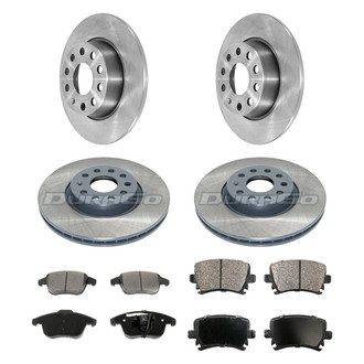 DuraGo® - Premium™ Plain Front and Rear Brake Kit with Semi-Metallic Pads