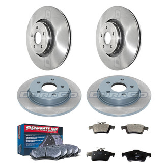 DuraGo® - Premium™ Plain Front and Rear Brake Kit with Semi-Metallic Pads