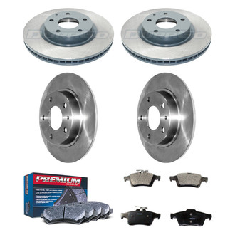 DuraGo® - Premium™ Plain Front and Rear Brake Kit with Semi-Metallic Pads