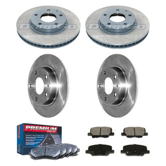 DuraGo® - Premium™ Plain Front and Rear Brake Kit with Semi-Metallic Pads