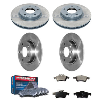 DuraGo® - Premium™ Plain Front and Rear Brake Kit with Semi-Metallic Pads