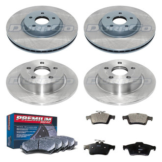 DuraGo® - Premium™ Plain Front and Rear Brake Kit with Semi-Metallic Pads