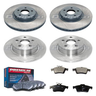 DuraGo® - Premium™ Plain Front and Rear Brake Kit with Semi-Metallic Pads
