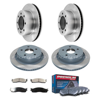 DuraGo® - Premium™ Plain Front and Rear Brake Kit with Semi-Metallic Pads