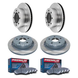 DuraGo® - Premium™ Plain Front and Rear Brake Kit with Semi-Metallic Pads