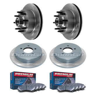 DuraGo® - Premium™ Plain Front and Rear Brake Kit with Semi-Metallic Pads