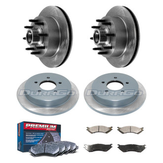 DuraGo® - Premium™ Plain Front and Rear Brake Kit with Semi-Metallic Pads