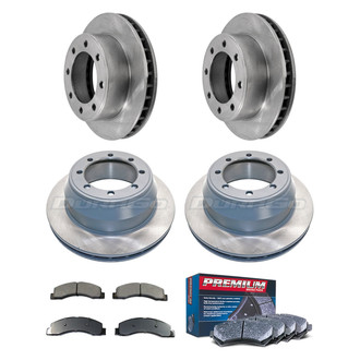 DuraGo® - Premium™ Plain Front and Rear Brake Kit with Semi-Metallic Pads