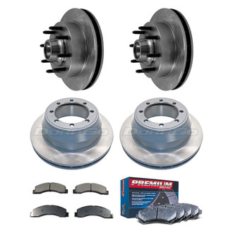DuraGo® - Premium™ Plain Front and Rear Brake Kit with Semi-Metallic Pads