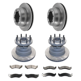 DuraGo® - Premium™ Plain Front and Rear Brake Kit with Semi-Metallic Pads