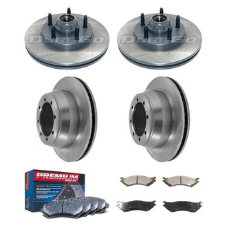 DuraGo® - Premium™ Plain Front and Rear Brake Kit with Semi-Metallic Pads