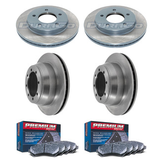DuraGo® - Premium™ Plain Front and Rear Brake Kit with Semi-Metallic Pads